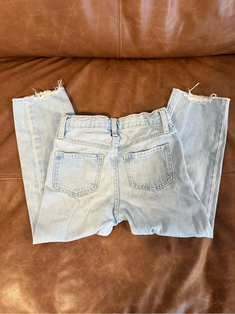 Light Wash Girls High-Rise Slouchy Straight Jeans